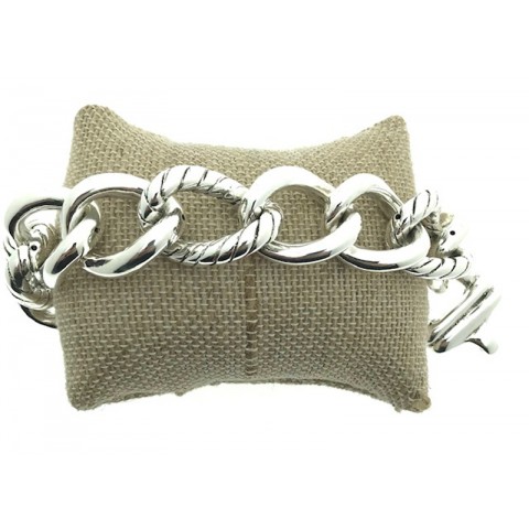 Pulsera barbada Plata 1ªLey  925mm 