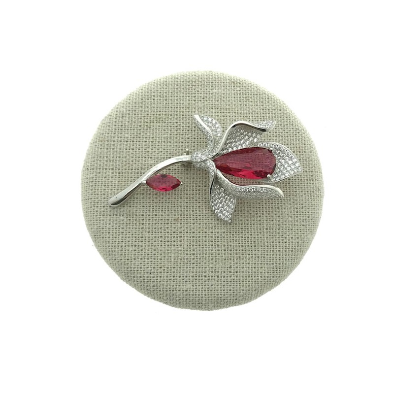 Broche Circonitas y Plata 1ªLey 925mm