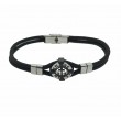 Pulsera Acero Ancla cuerda negra