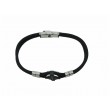 Pulsera Acero Ancla cuerda negra