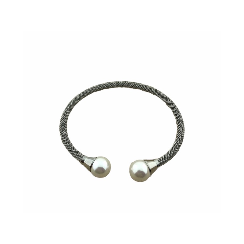 Pulsera acero perla