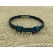 Pulsera acero ancla azul 