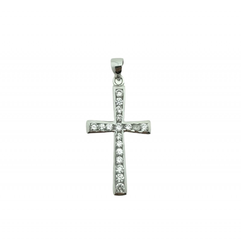 Cruz Circonitas y Plata 925 