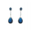 Pendientes Circonitas y  Plata 925  azul