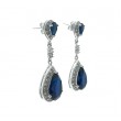 Pendientes Circonitas y  Plata 925  azul