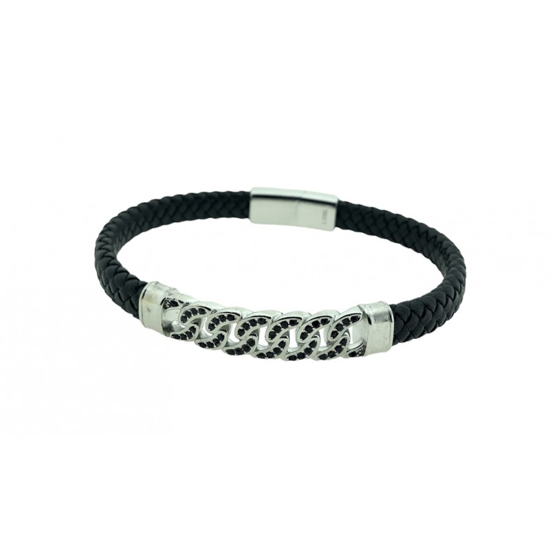 Pulsera acero circonitas negro