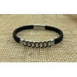 Pulsera acero circonitas negro