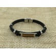 Pulsera Acero España Cuero negro