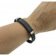 Pulsera acero chapa negra greca 