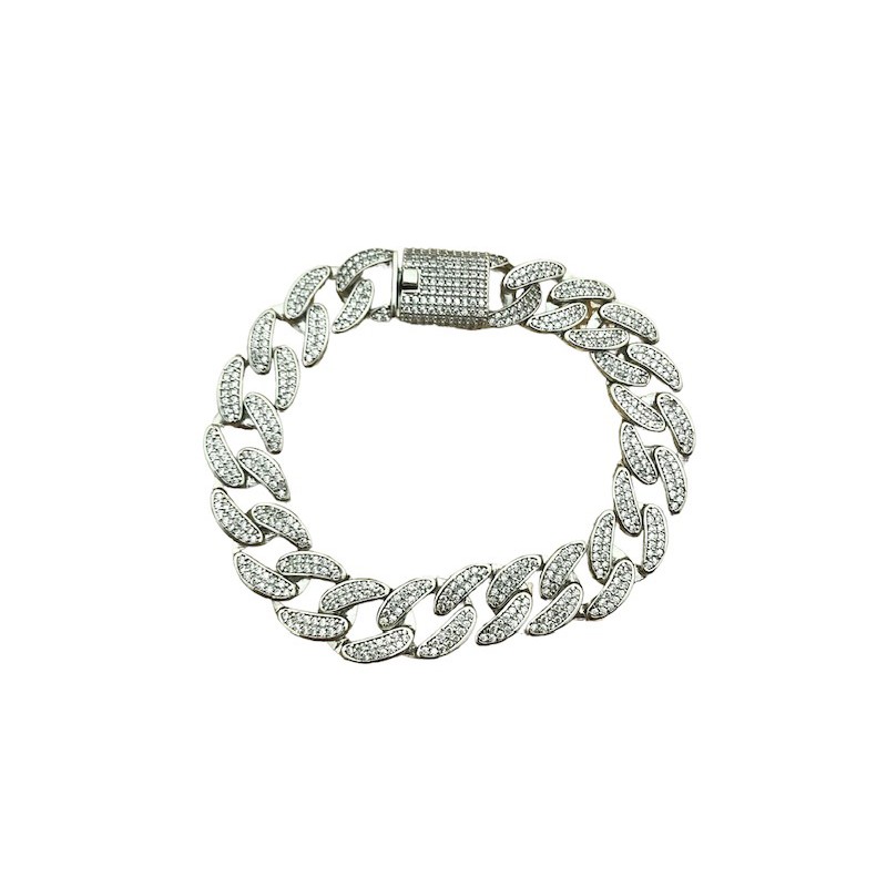 Brazalete circonitas eslabones plata 925