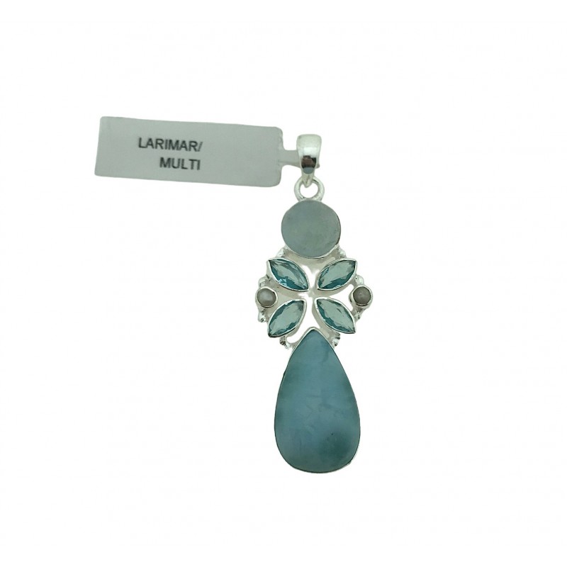 Colgante Larimar multi  plata 925 