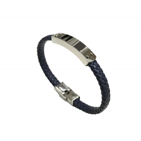 Pulsera acero chapa azul