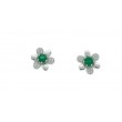  Pendientes circonitas y plata 925 verde