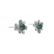  Pendientes circonitas y plata 925 verde