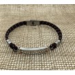 Pulsera Acero Placa cuerda negra con inter