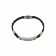 Pulsera Acero Placa cuerda negra con inter