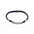 Pulsera Acero Placa cuerda azul