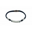 Pulsera Acero Placa cuerda azul