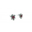 Pendientes circonitas y plata 925 rojo