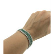 Pulsera circonitas verdes y blanca plata 925 