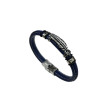 Pulsera acero pluma correa azul 