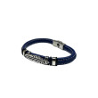 Pulsera acero pluma correa azul 