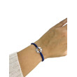 Pulsera macrame estrella plata 925  azul