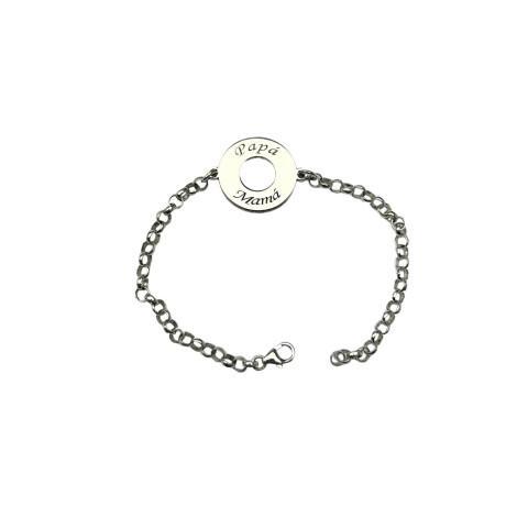 Pulsera rosco grabado plata 925 