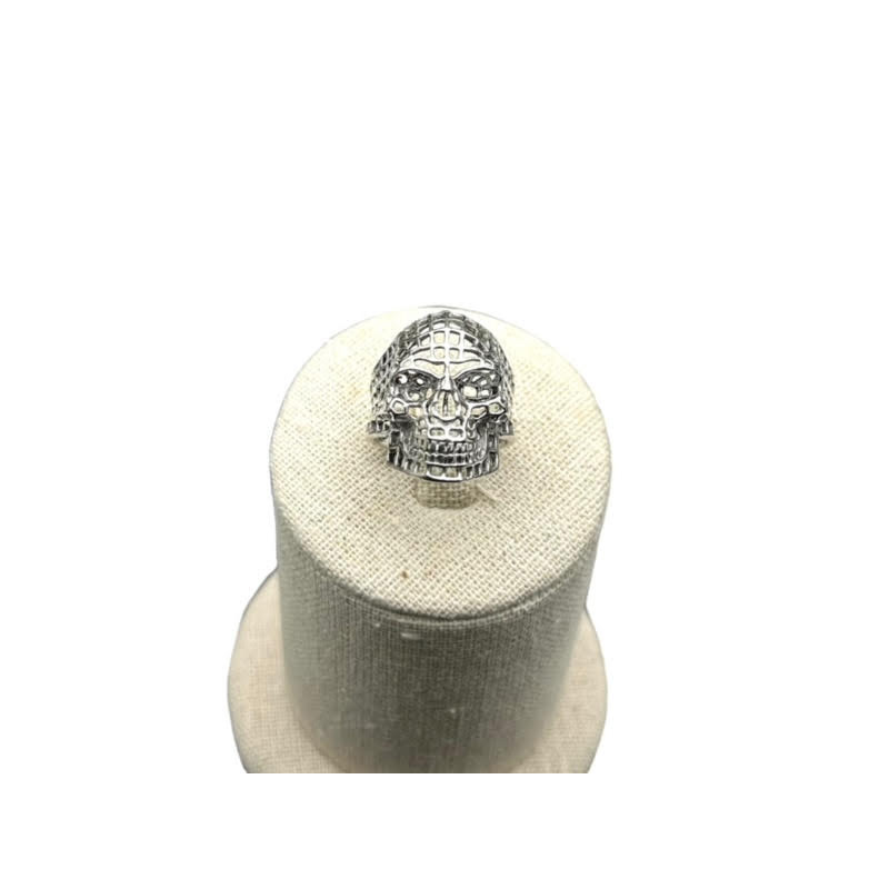 Sortija calavera calada plata 925 