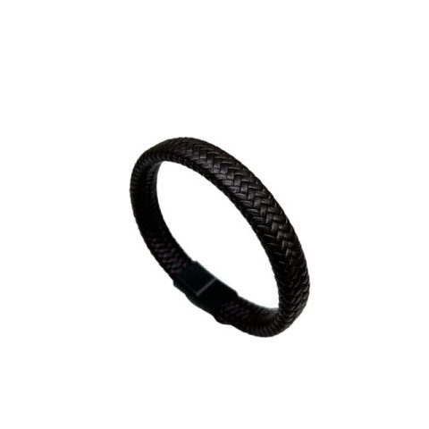 Pulsera acero trenzada ancha negra  