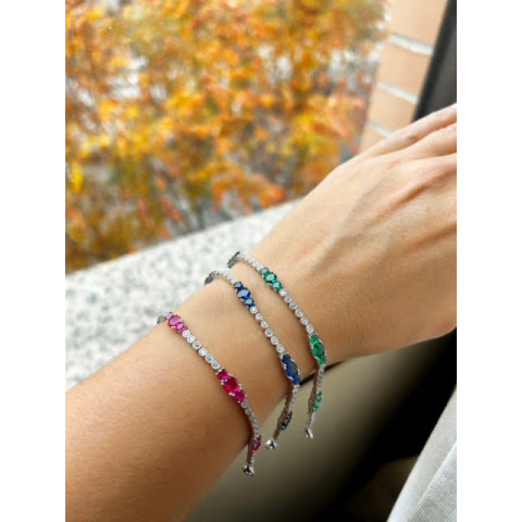 Pulsera circonitas colores y plata 925 