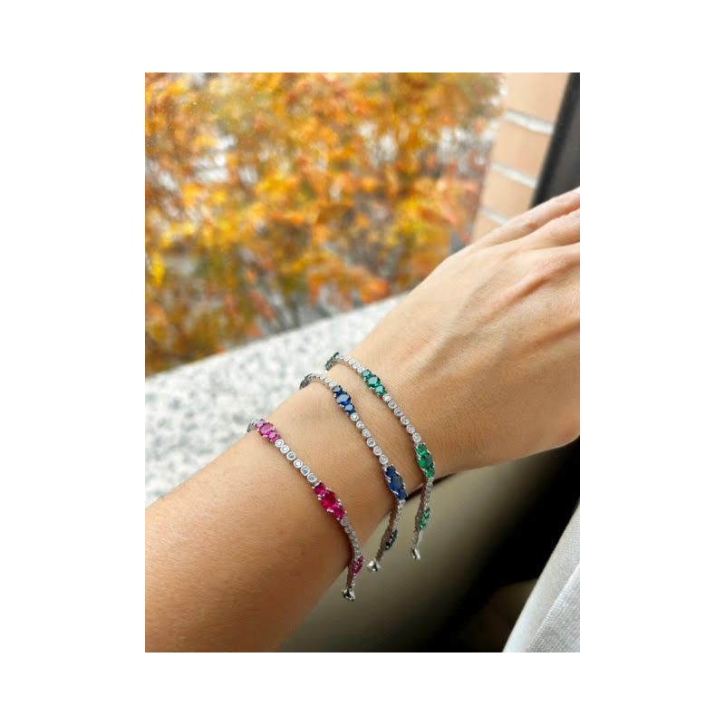 Pulsera circonitas colores y plata 925 