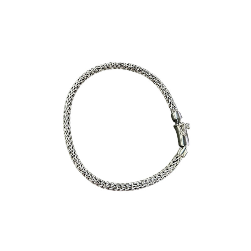 Pulsera trenzada semirígida Plata 925 