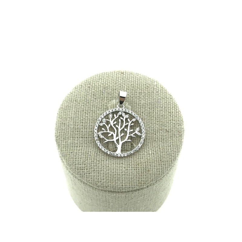 Colgante árbol de la vida circonita y plata 925 