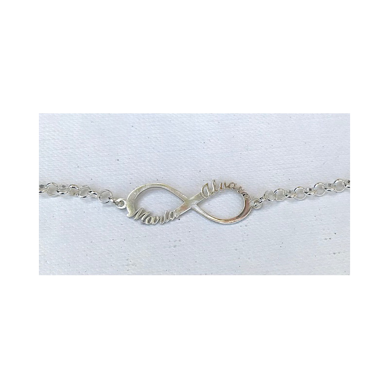 Pulsera infinito personalizada plata 925 