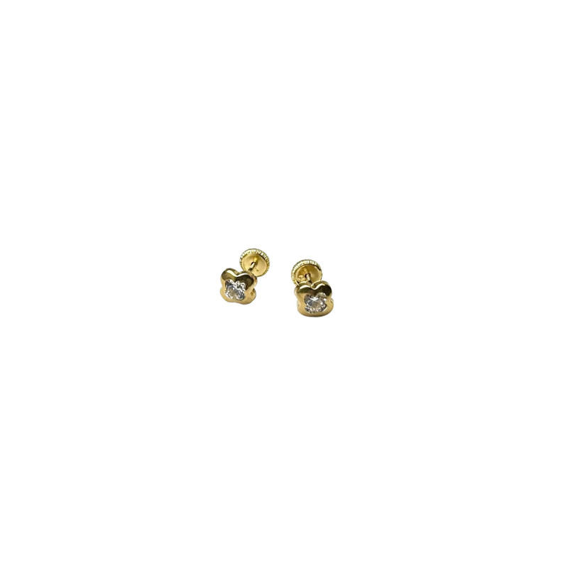 Pendientes circonitas y Oro 18 k