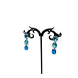 Pendientes circonitas tonos azules claros Plata 