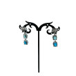 Pendientes circonitas tonos azules claros Plata 