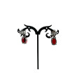 Pendientes circonitas y Plata 925 morada y roja 