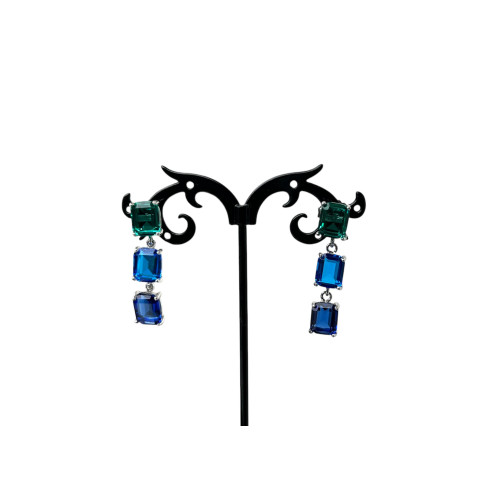 Pendientes circonitas y Plata 925 tonos azules 