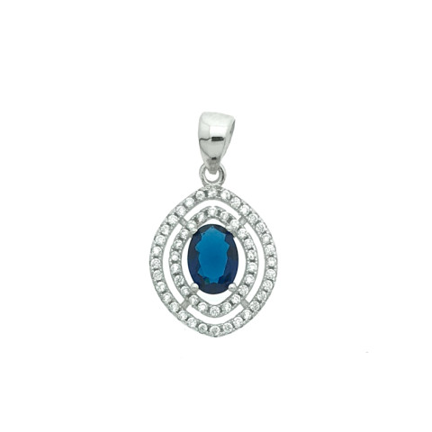 Colgante circonita y plata 925 azul